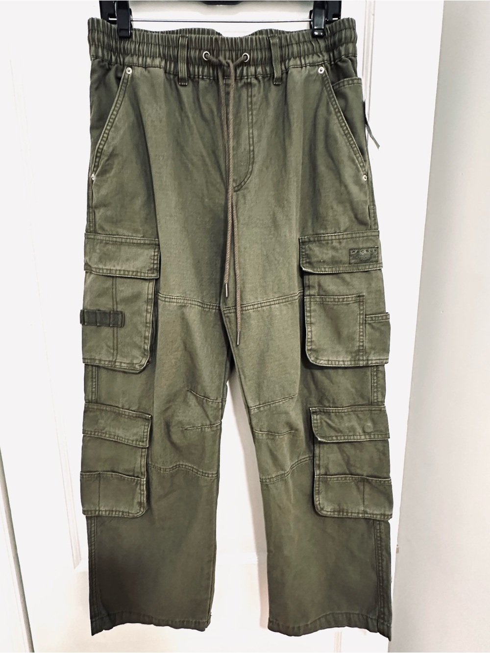PacSun Olive Baggy 100% Cotton Cargo Pants